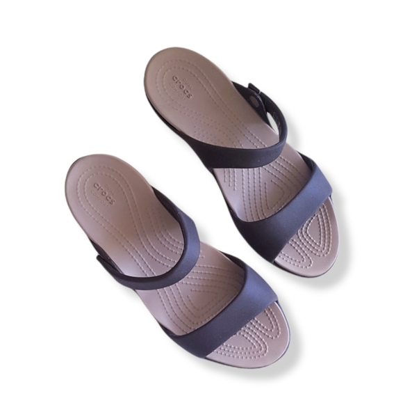 CROCS Brown Double Strap Sandals